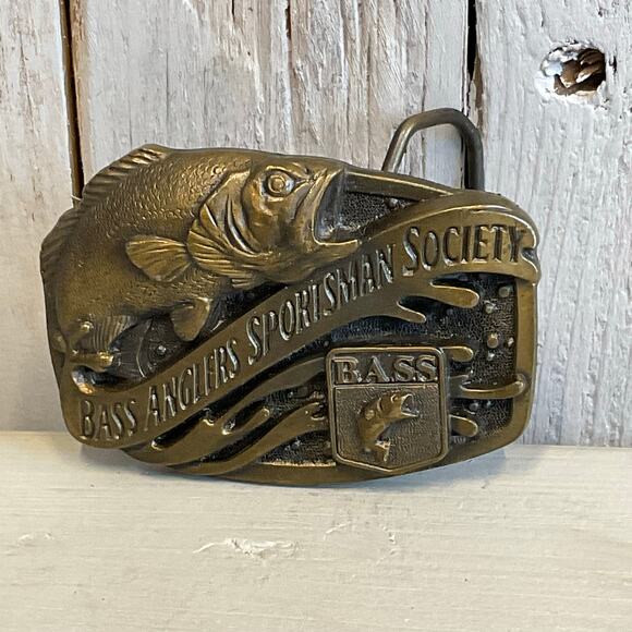 BASS Bassmaster Belt Buckle Bass Anglers Sportsman Society Retro Fishing - Picture 1 of 5
